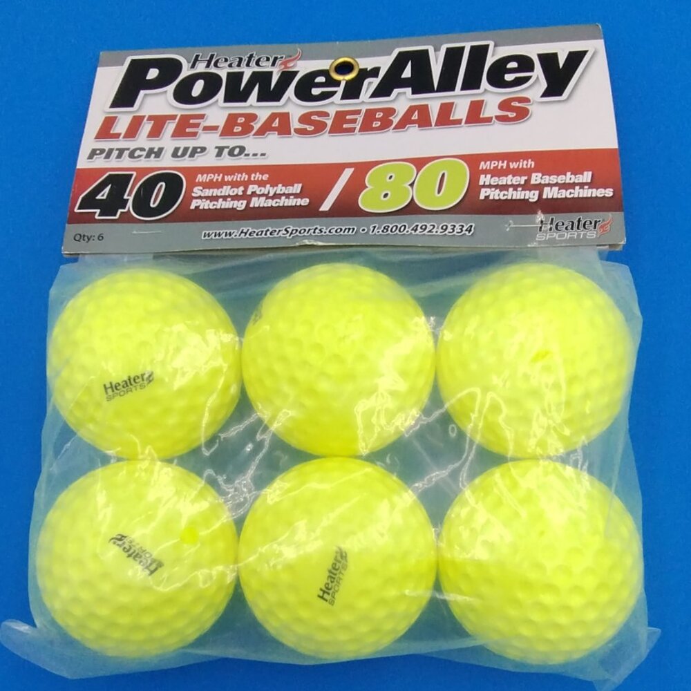 Heater Power Alley Lite Baseballs 6 Pack NWT